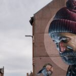 beautiful graffiti paining on the building in Glasgow city, Scotland