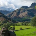 Langdale pikes in english lake district national park, england, europe