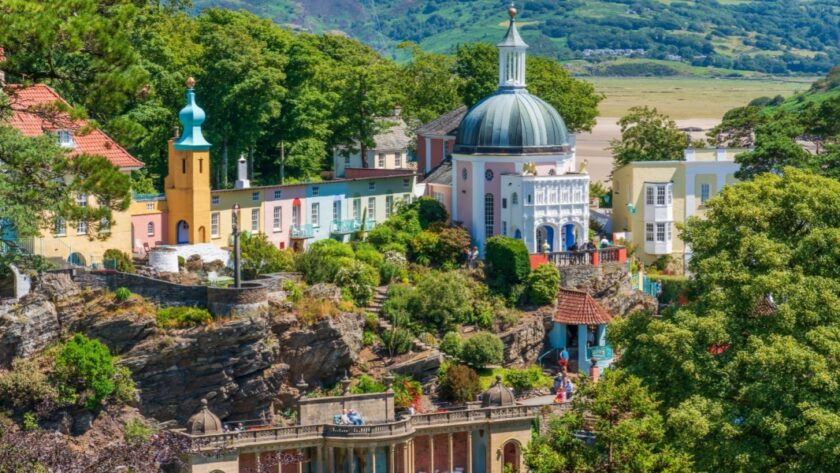 Italianate village of Portmerion in North Wales