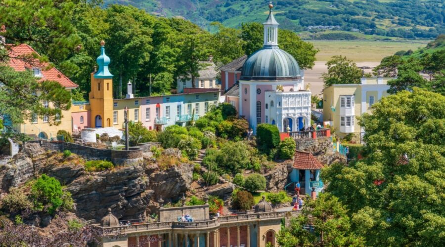 Italianate village of Portmerion in North Wales