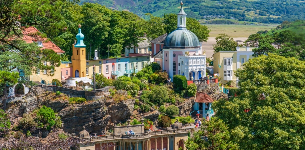 Italianate village of Portmerion in North Wales