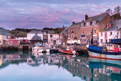 Dawn at the harbour in Padstow an historic fishing town on the north Cornwall coast