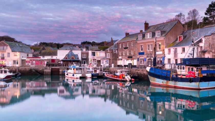 Dawn at the harbour in Padstow an historic fishing town on the north Cornwall coast