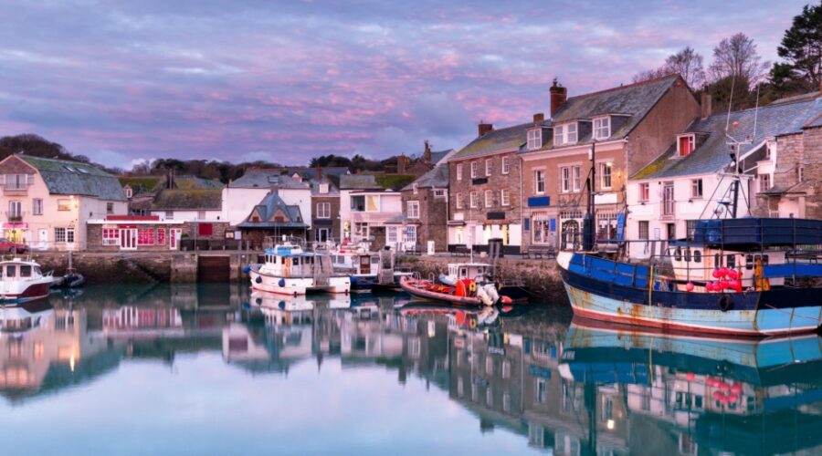 Dawn at the harbour in Padstow an historic fishing town on the north Cornwall coast