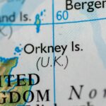 Orkney Islands highlighted on a map