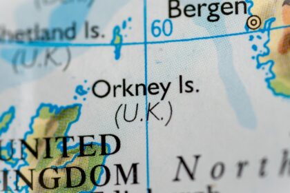 Orkney Islands highlighted on a map