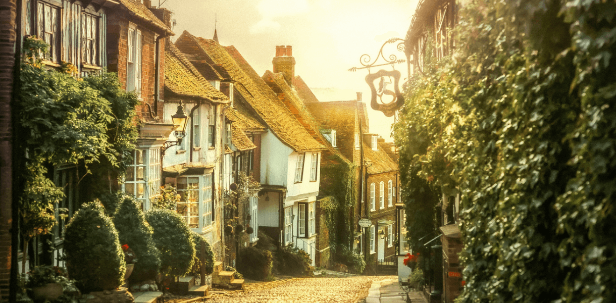 Sunny coastal or countryside scene for summer coast and countryside breaks